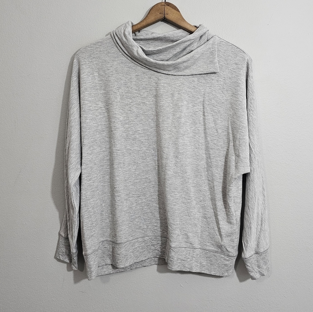 Soft Surroundings Heathered Gray Cowl Neck Sweatshirt